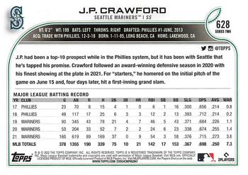 2022 Topps #628 J.P. Crawford Back