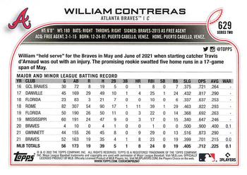 2022 Topps #629 William Contreras Back