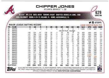 2022 Topps #629 Chipper Jones Back