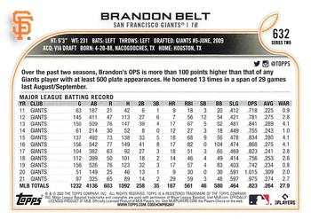 2022 Topps #632 Brandon Belt Back