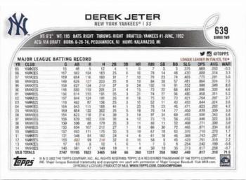 2022 Topps #639 Derek Jeter Back