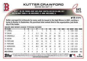 2022 Topps #645 Kutter Crawford Back