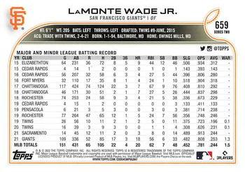 2022 Topps #659 LaMonte Wade Jr. Back