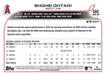 2022 Topps #660 Shohei Ohtani Back