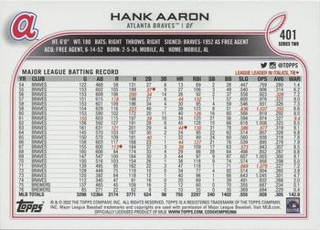 2022 Topps #401 Hank Aaron Back