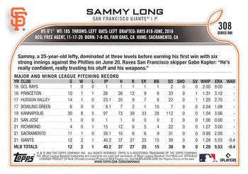 2022 Topps #308 Sammy Long Back