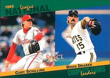 1993 Score - Select Stat Leaders #65 Curt Schilling / Doug Drabek Front