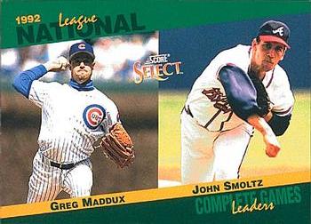 1993 Score - Select Stat Leaders #66 Greg Maddux / John Smoltz Front