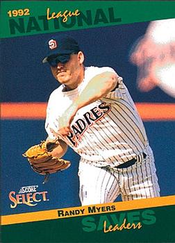 1993 Score - Select Stat Leaders #71 Randy Myers Front