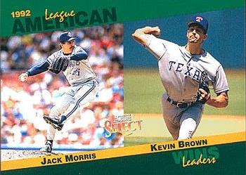 1993 Score - Select Stat Leaders #85 Jack Morris / Kevin Brown Front