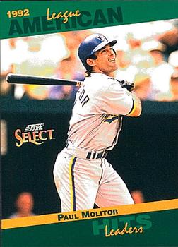 1993 Score - Select Stat Leaders #9 Paul Molitor Front