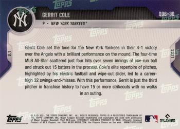 2021 Topps Now Road to Opening Day Bonus #ODB-30 Gerrit Cole Back