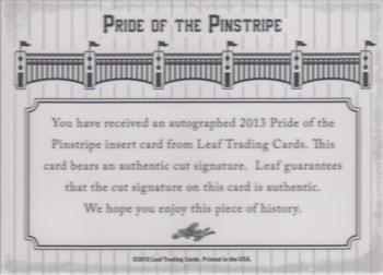 2013 Leaf Cut Signatures Pride of the Pinstripe - Masterpiece Cut Signatures #NNO LaTroy Hawkins Back
