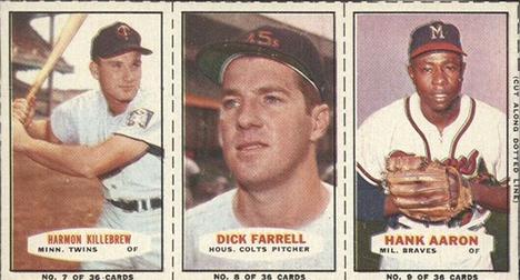1963 Bazooka - Panels #7-9 Harmon Killebrew / Dick Farrell / Hank Aaron Front