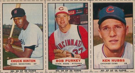 1963 Bazooka - Panels #25-27 Chuck Hinton / Bob Purkey / Ken Hubbs Front