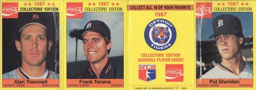 1987 Coca-Cola Detroit Tigers - Panels #4/5/NNO/6 Alan Trammell / Frank Tanana / Pat Sheridan Front