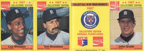 1987 Coca-Cola Detroit Tigers - Panels #16/17/NNO/18 Lou Whitaker / Tom Brookens / John Grubb Front