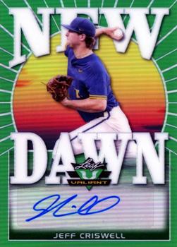 2020 Leaf Valiant - New Dawn Autographs Green #ND-JC1 Jeff Criswell Front