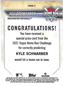 2021 Topps - Home Run Challenge Winners June #HRW-7 Kyle Schwarber Back
