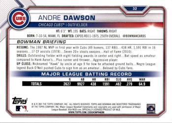 2021 Topps NSCC Bowman National Convention #32 Andre Dawson Back