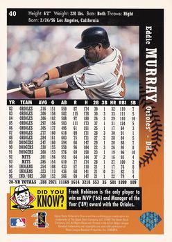 1997 Collector's Choice - Box Toppers #40 Eddie Murray Back