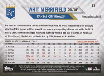 2021 Topps National Baseball Card Day #13 Whit Merrifield Back