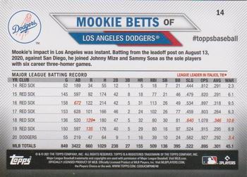 2021 Topps National Baseball Card Day #14 Mookie Betts Back