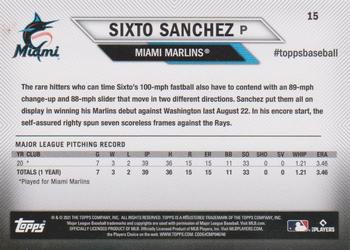 2021 Topps National Baseball Card Day #15 Sixto Sanchez Back