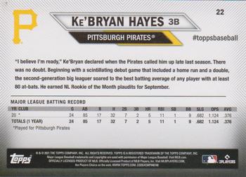 2021 Topps National Baseball Card Day #22 Ke'Bryan Hayes Back