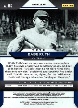 2021 Panini Prizm - Red Prizm #182 Babe Ruth Back