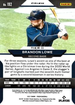 2021 Panini Prizm - Red/White/Blue Prizm #192 Brandon Lowe Back