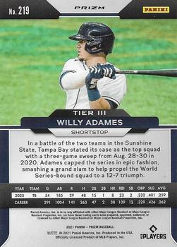 2021 Panini Prizm - Red/White/Blue Prizm #219 Willy Adames Back