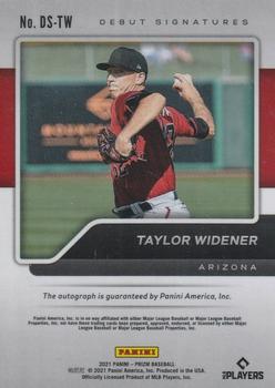 2021 Panini Prizm - Debut Signatures #DS-TW Taylor Widener Back