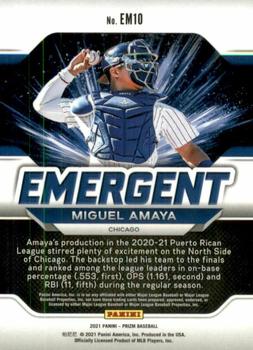 2021 Panini Prizm - Emergent #EM10 Miguel Amaya Back