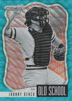 2021 Panini Prizm - Old School Teal Wave Prizm #OS-8 Johnny Bench Front