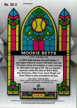 2021 Panini Prizm - Stained Glass Red/White/Blue Prizm #SG-2 Mookie Betts Back