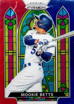 2021 Panini Prizm - Stained Glass Red/White/Blue Prizm #SG-2 Mookie Betts Front