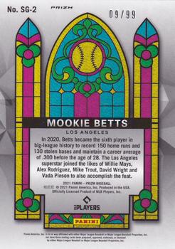 2021 Panini Prizm - Stained Glass Red Donut Circles Prizm #SG-2 Mookie Betts Back
