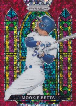 2021 Panini Prizm - Stained Glass Red Donut Circles Prizm #SG-2 Mookie Betts Front