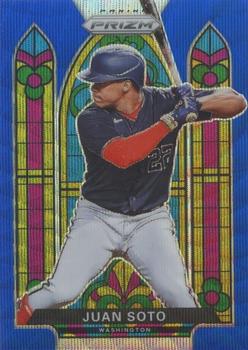 2021 Panini Prizm - Stained Glass Blue Wave Prizm #SG-3 Juan Soto Front