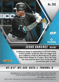 2021 Panini Mosaic #265 Jesus Sanchez Back