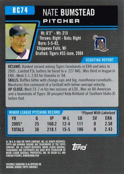 2006 Bowman - Chrome Prospects #BC74 Nate Bumstead Back