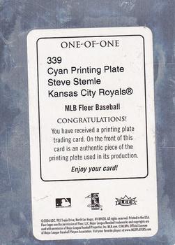 2006 Fleer - Printing Plates Cyan #339 Steve Stemle Back
