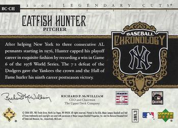 2006 SP Legendary Cuts - Baseball Chronology #BC-CH Catfish Hunter Back