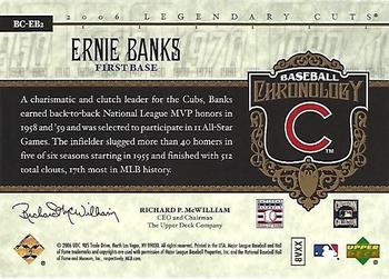 2006 SP Legendary Cuts - Baseball Chronology #BC-EB2 Ernie Banks Back