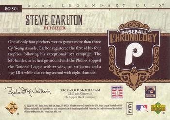 2006 SP Legendary Cuts - Baseball Chronology #BC-SC2 Steve Carlton Back