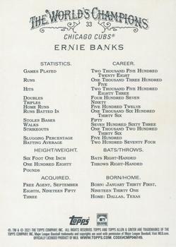 2021 Topps Allen & Ginter - Silver Portrait #33 Ernie Banks Back