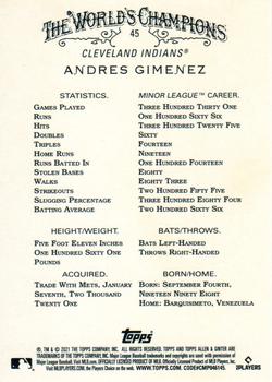 2021 Topps Allen & Ginter - Silver Portrait #45 Andres Gimenez Back