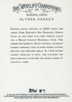 2021 Topps Allen & Ginter - Silver Portrait #285 Alyssa Nakken Back