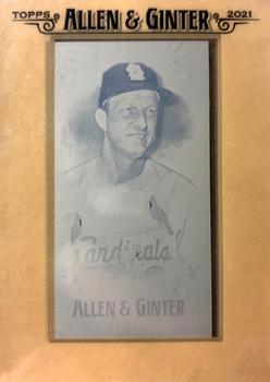 2021 Topps Allen & Ginter - Mini Framed Printing Plate Cyan #84 Stan Musial Front